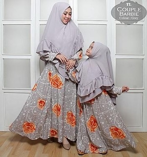 Setelan Baju  Couple  Gamis  Syari Ibu  dan  Anak  Motif Cantik 