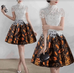 Inspirasi Terpopuler 23 Dress  Brokat  Kombinasi  Batik  Pendek