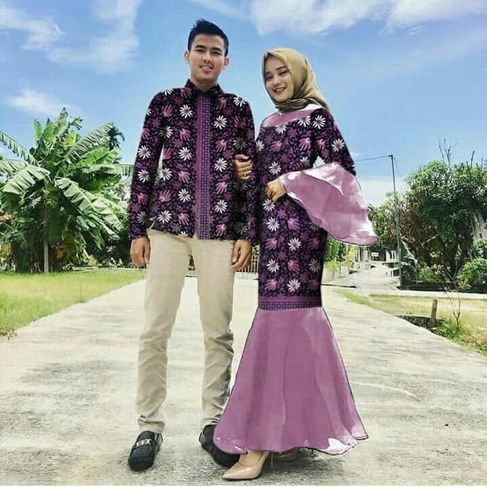  Baju  Couple  Gamis Mermaid Duyung Kemeja  Batik RYN Fashion