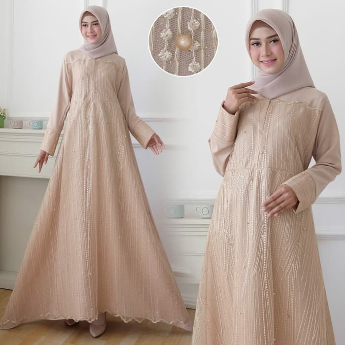 Baju Long Dress Muslim Gamis Tille Pesta | RYN Fashion